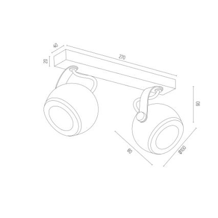 Argon 7038 - Bodové svítidlo KOS PLUS 2xGU10/5W/230V bílá/zlatá