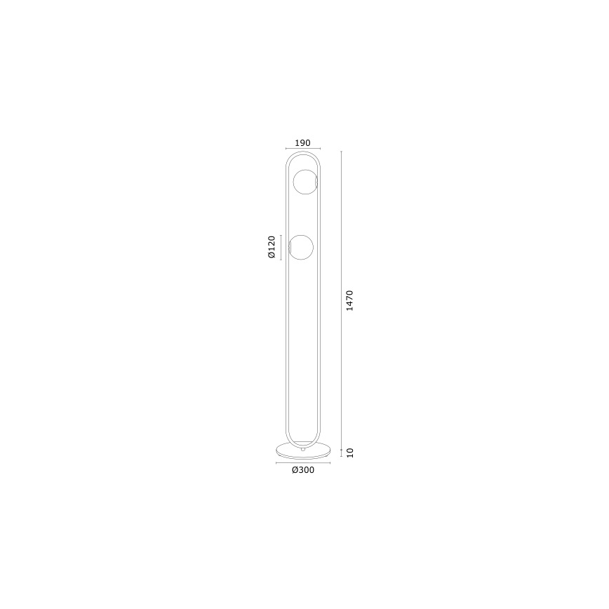 Argon 7071 - Stojací lampa ROVETTO 2xE14/7W/230V černá/zlatá