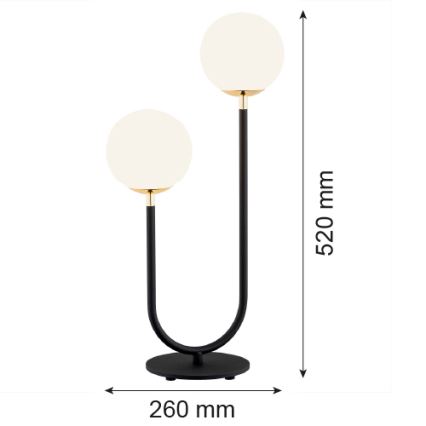 Argon 7072 - Stolní lampa FERRONE 2xE14/7W/230V černá/bílá/zlatá