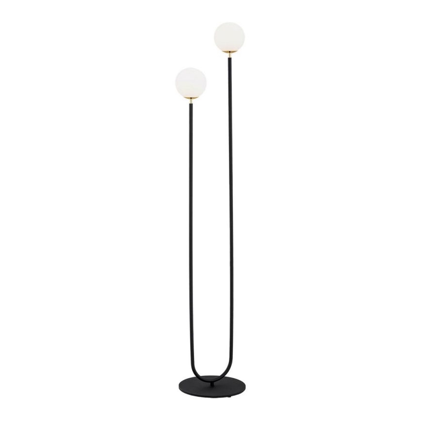 Argon 7073 - Stojací lampa FERRONE 2xE14/7W/230V černá/bílá/zlatá