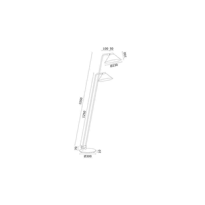 Argon 7074 - Stojací lampa GABIAN 2xE27/15W/230V bílá