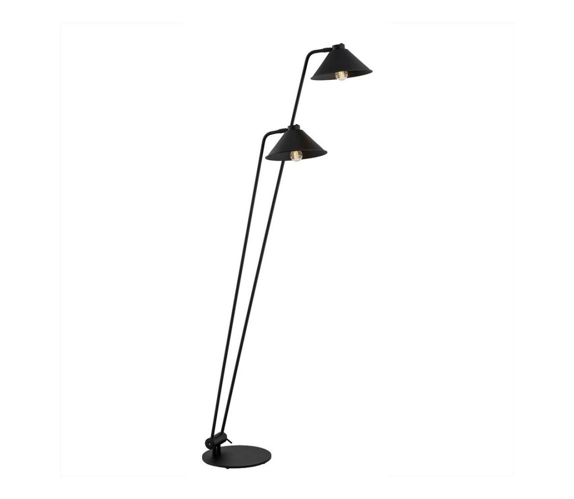 Argon Argon 7075 - Stojací lampa GABIAN 2xE27/15W/230V černá 