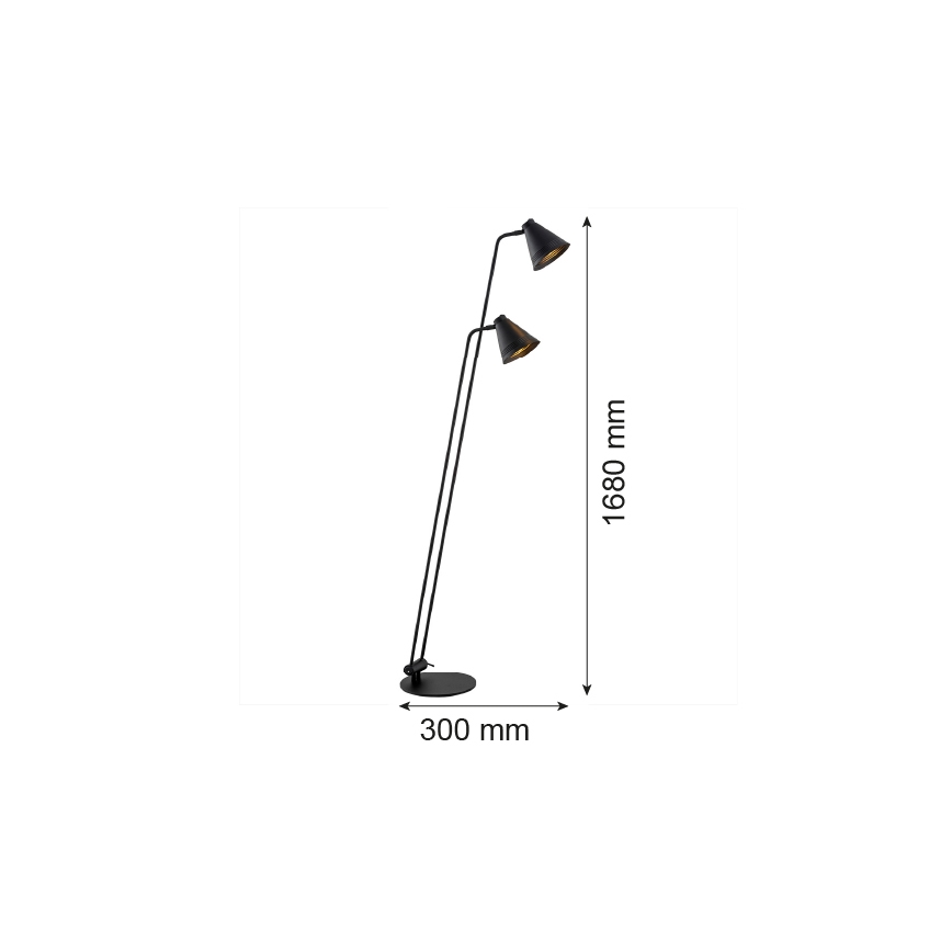 Argon 7077 - Stojací lampa AVALONE 2xE27/15W/230V černá