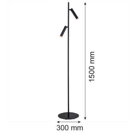 Argon 7082 - Stojací lampa TORRE 2xG9/6W/230V černá