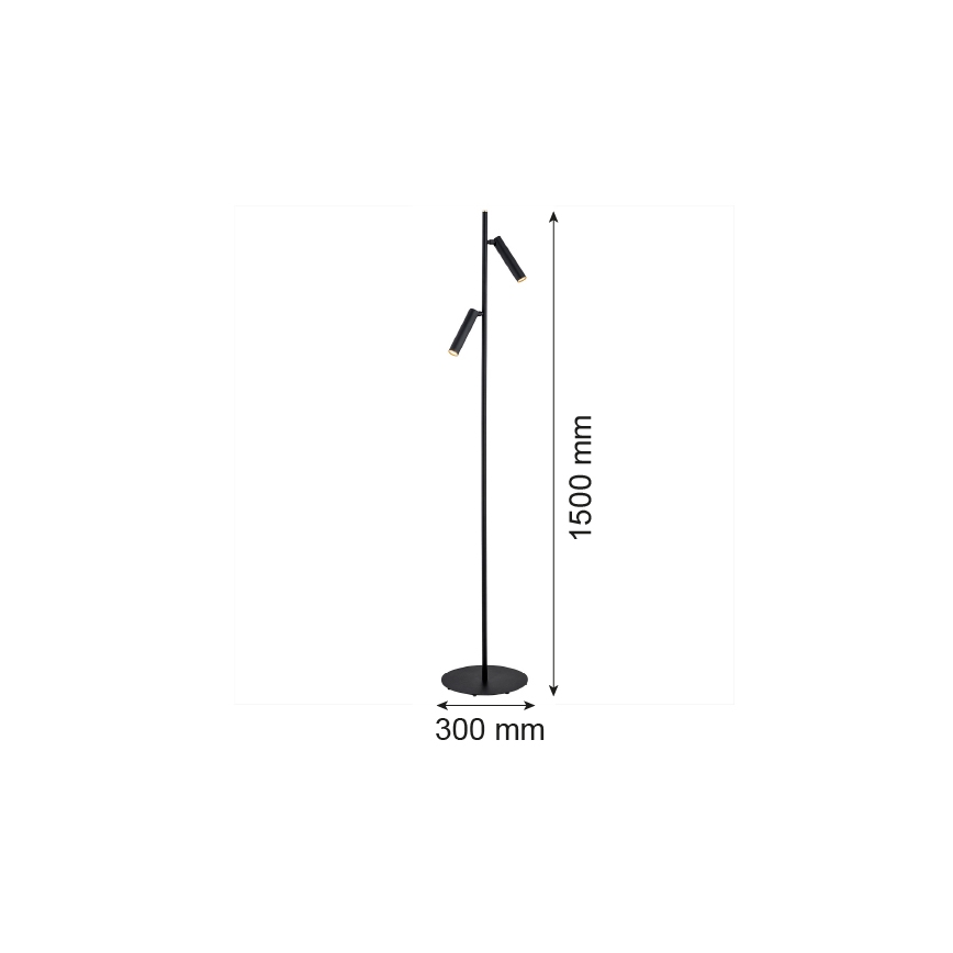 Argon 7082 - Stojací lampa TORRE 2xG9/6W/230V černá