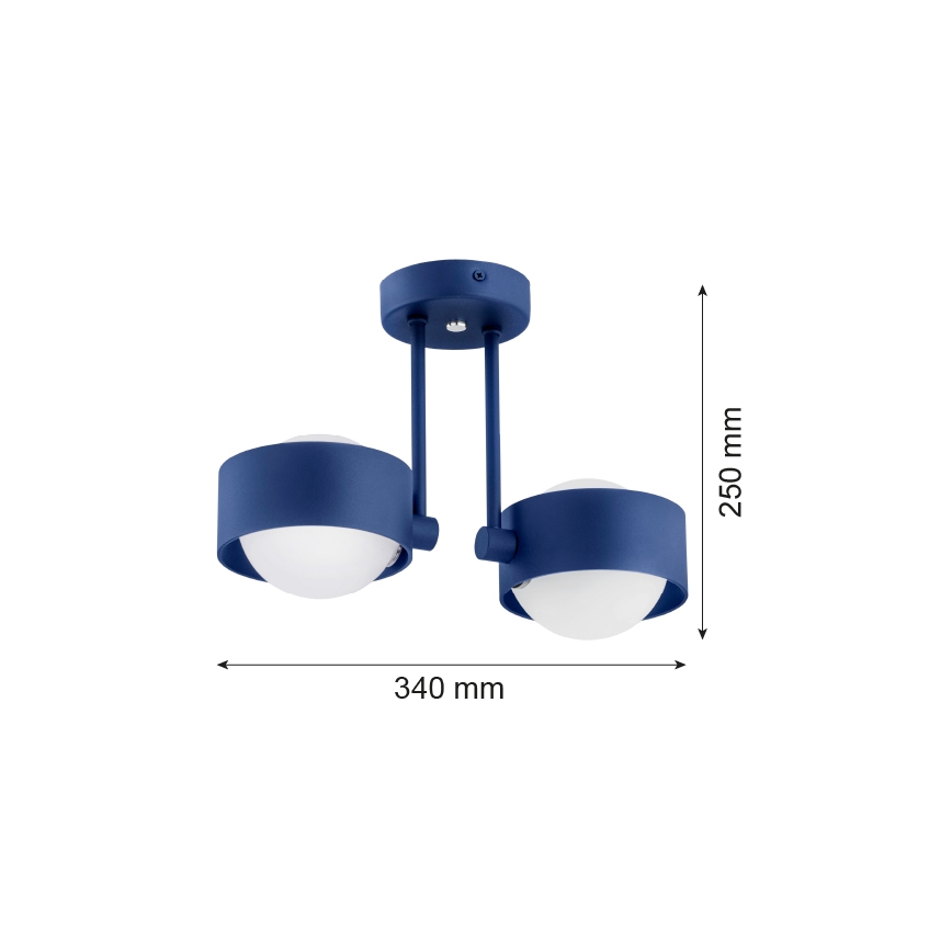 Argon 7090 - Lustr na tyči MASSIMO PLUS 2xG9/6W/230V modrá
