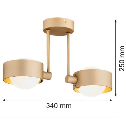 Argon 7215 - Koupelnový lustr na tyči MASSIMO PLUS 2xG9/6W/230V IP44 zlatá