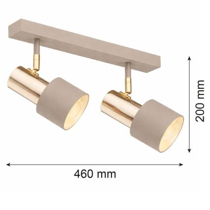 Argon 7299 - Bodové svítidlo DOR 2xE27/15W/230V zlatá/béžová