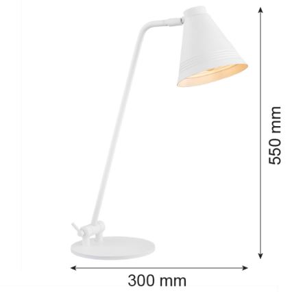 Argon 8000 - Stolní lampa AVALONE 1xE27/15W/230V bílá