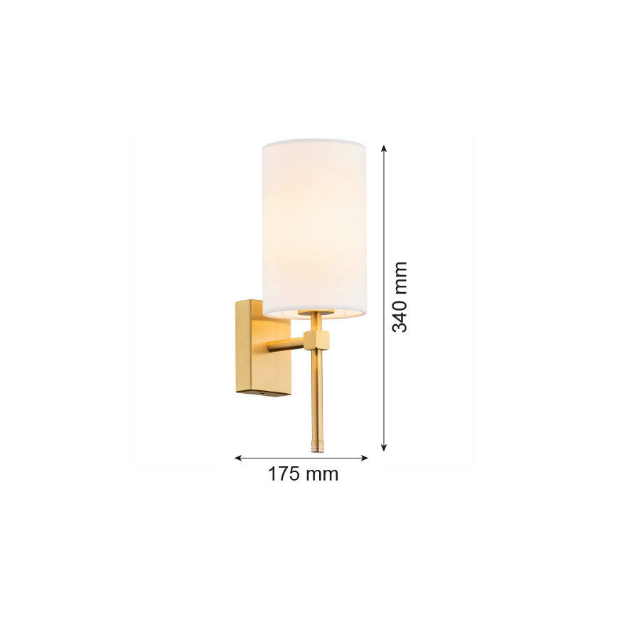 Argon 8034 - Nástěnná lampa ABRUZZO 1xE14/7W/230V mosaz/bílá