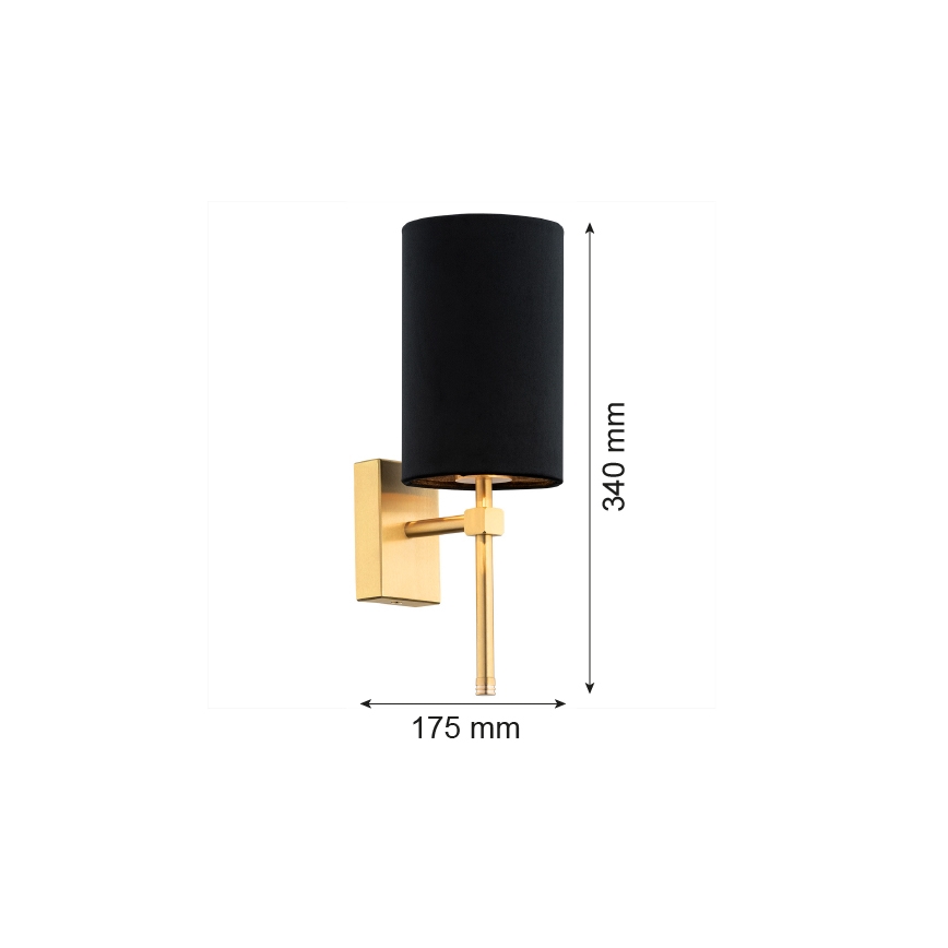 Argon 8035 - Nástěnná lampa ABRUZZO 1xE14/7W/230V mosaz/černá