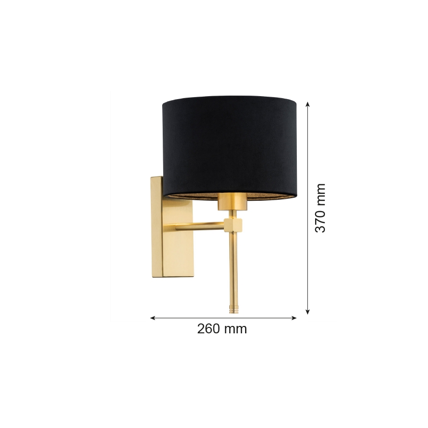 Argon 8050 - Nástěnná lampa ABBANO 1xE27/15W/230V mosaz/černá