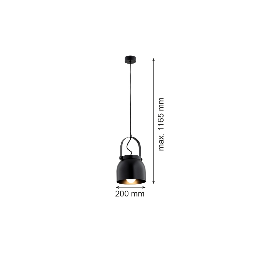 Argon 8281 - Lustr na lanku LOGAN 1xE27/15W/230V pr. 20 cm černá