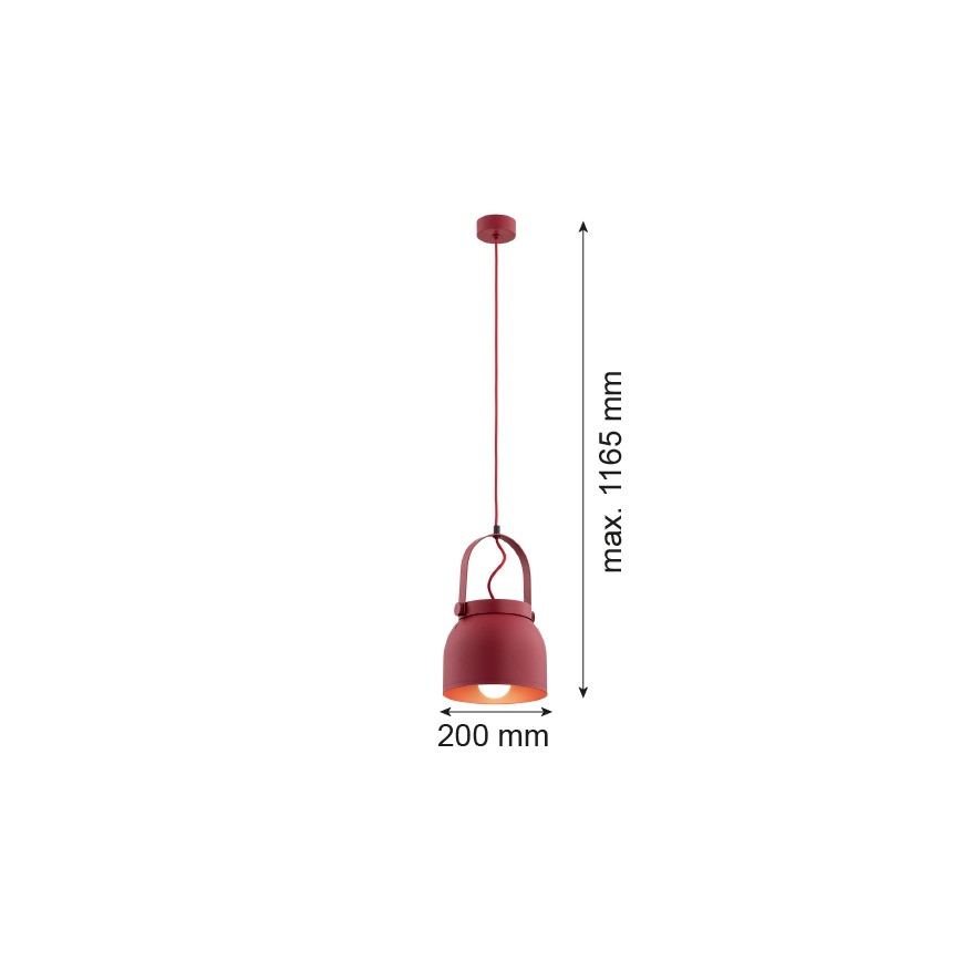 Argon 8282 - Lustr na lanku LOGAN 1xE27/15W/230V pr. 20 cm červená