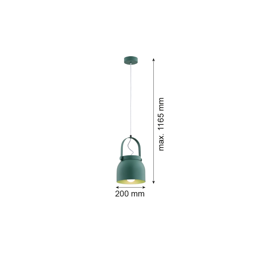 Argon 8283 - Lustr na lanku LOGAN 1xE27/15W/230V pr. 20 cm zelená