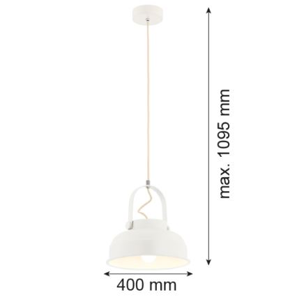Argon 8284 - Lustr na lanku DAKOTA 1xE27/15W/230V bílá