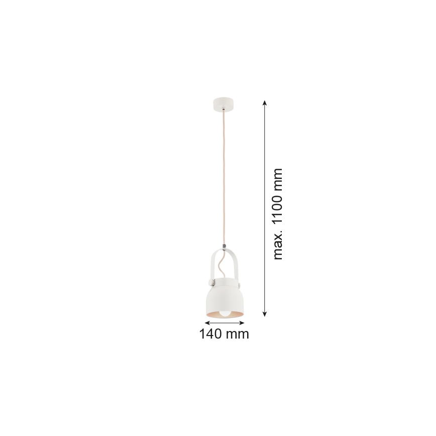 Argon 8290 - Lustr na lanku LOGAN 1xE27/15W/230V pr. 14 cm bílá