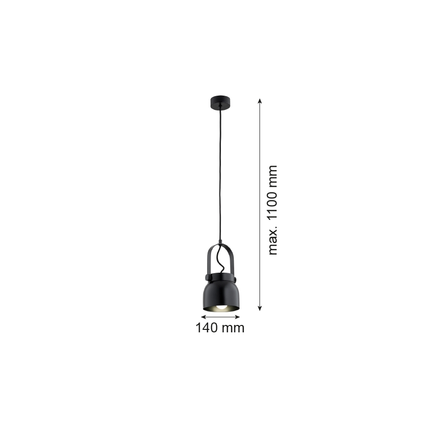 Argon 8291 - Lustr na lanku LOGAN 1xE27/15W/230V pr. 14 cm černá