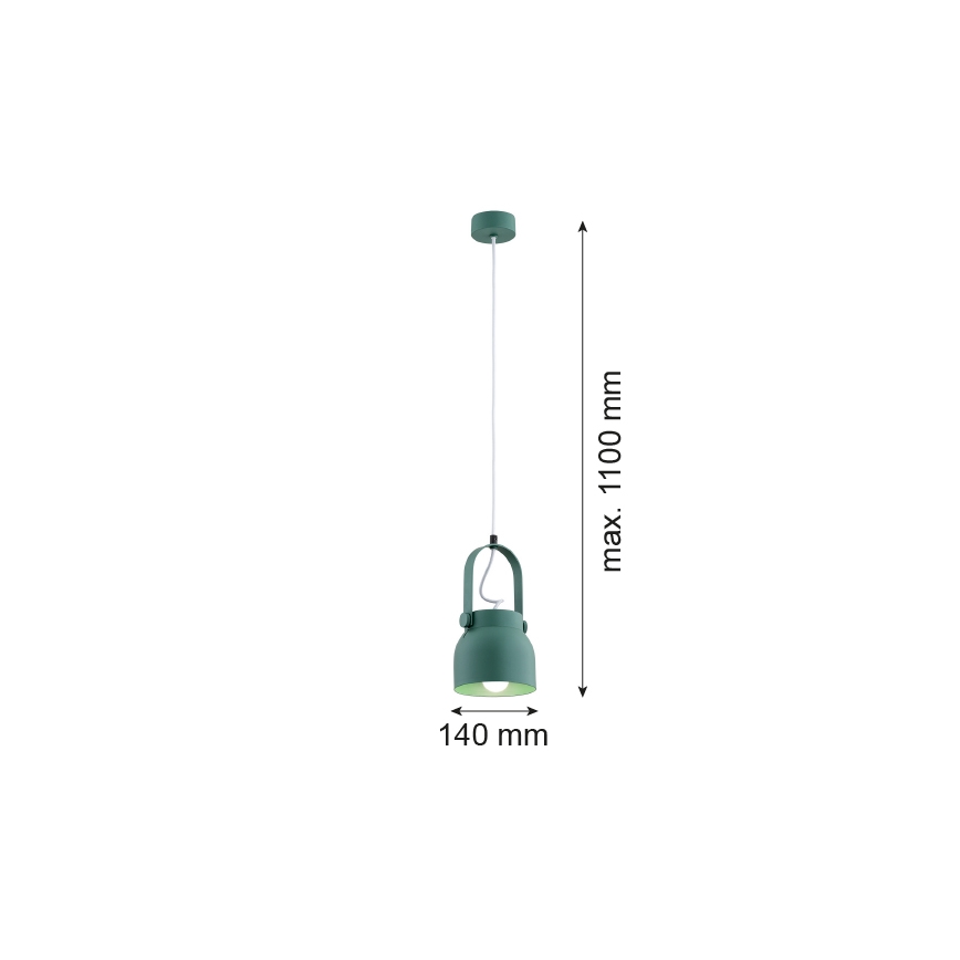 Argon 8293 - Lustr na lanku LOGAN 1xE27/15W/230V pr. 14 cm zelená
