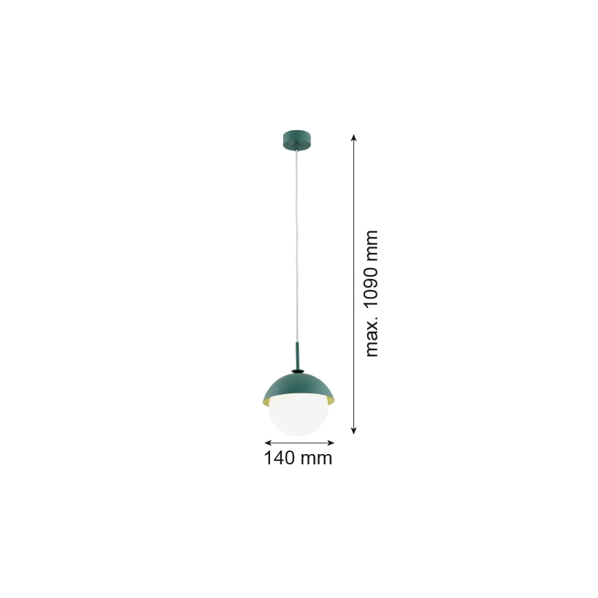 Argon 8297 - Lustr na lanku CAPPELLO 1xE27/15W/230V zelená