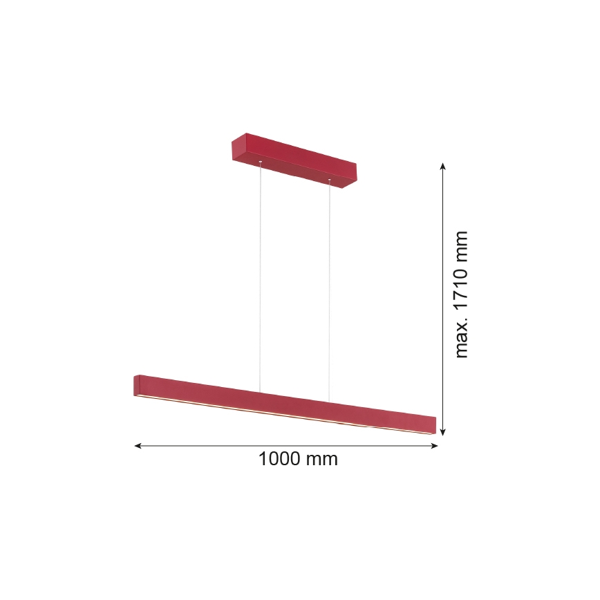 Argon 8304 - LED Lustr na lanku BALANS LED/35W/230V 3000K červená