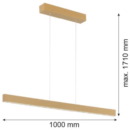 Argon 8306 - LED Lustr na lanku BALANS LED/35W/230V 3000K zlatá