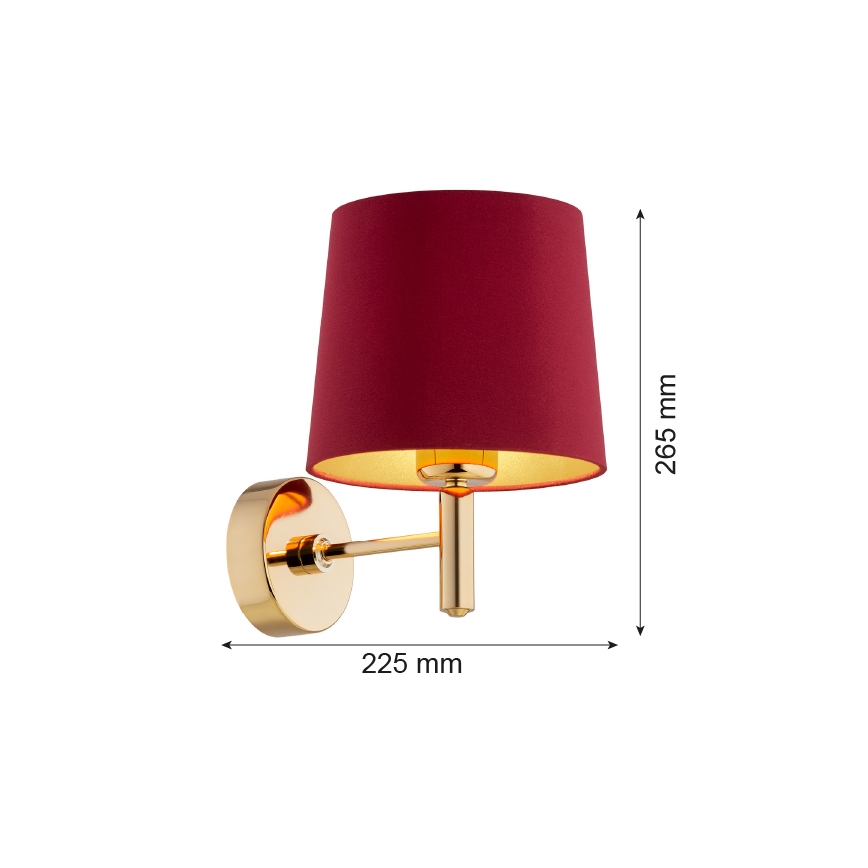 Argon 8311 - Nástěnná lampa PONTE PLUS 1xE27/15W/230V červená