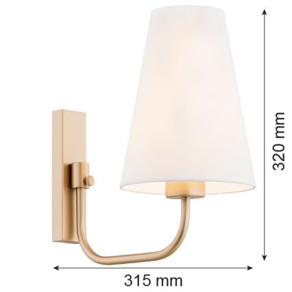 Argon 8312 - Nástěnná lampa SAFIANO 1xE27/15W/230V zlatá