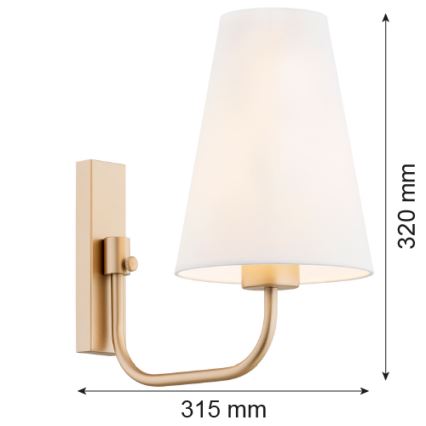 Argon 8312 - Nástěnná lampa SAFIANO 1xE27/15W/230V zlatá