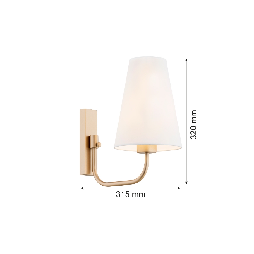 Argon 8312 - Nástěnná lampa SAFIANO 1xE27/15W/230V zlatá