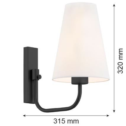 Argon 8376 - Nástěnná lampa SAFIANO 1xE27/15W/230V černá