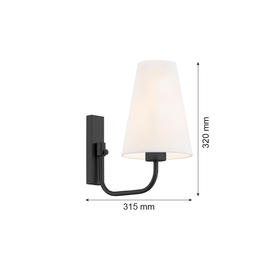 Argon 8376 - Nástěnná lampa SAFIANO 1xE27/15W/230V černá