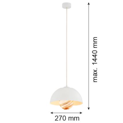 Argon 8443 - Lustr na lanku PIAVA 1xE14/7W/230V alabastr bílá