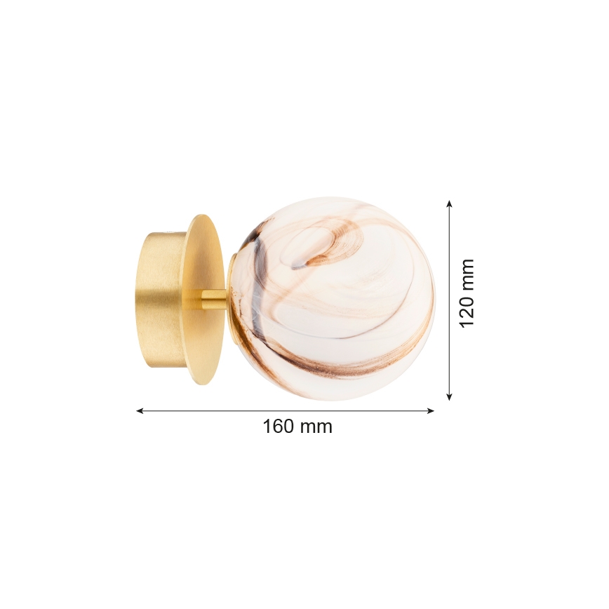 Argon 8453 - Nástěnné svítidlo FABIO 1xE14/7W/230V alabastr zlatá