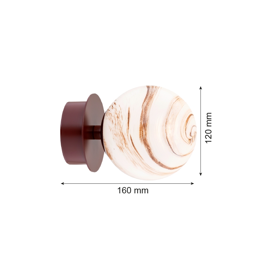 Argon 8455 - Nástěnné svítidlo FABIO 1xE14/7W/230V alabastr hnědá