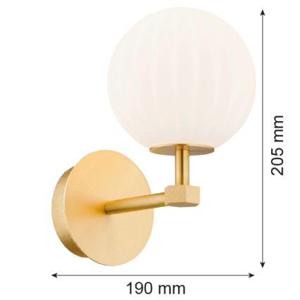 Argon 8502 - Nástěnná lampa PALOMA 1xE14/7W/230V zlatá/bílá