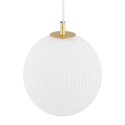 Argon 8507 - Lustr na lanku PALOMA 1xE27/15W/230V pr. 25 cm zlatá/bílá