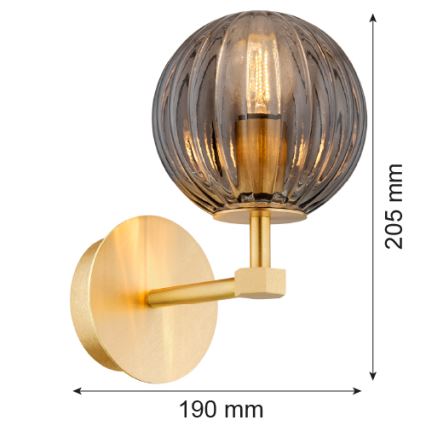 Argon 8508 - Nástěnná lampa PALOMA 1xE14/7W/230V zlatá/černá