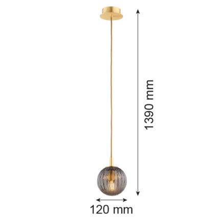 Argon 8512 - Lustr na lanku PALOMA 1xE14/7W/230V pr. 12 cm zlatá/černá