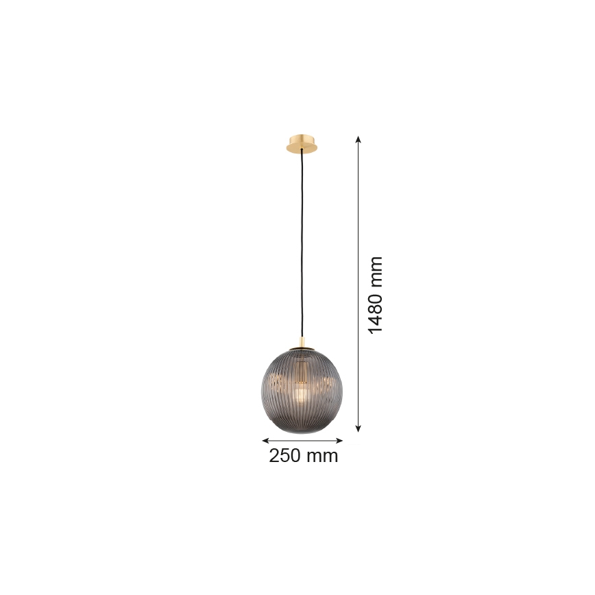 Argon 8513 - Lustr na lanku PALOMA 1xE27/15W/230V pr. 25 cm zlatá/černá