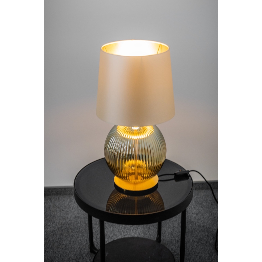 Argon 8530 - Stolní lampa HAMILTON 1xE27/15W/230V 54 cm krémová/šedá