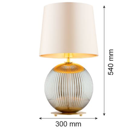 Argon 8530 - Stolní lampa HAMILTON 1xE27/15W/230V 54 cm krémová/šedá
