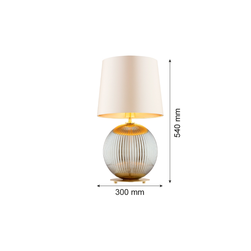 Argon 8530 - Stolní lampa HAMILTON 1xE27/15W/230V 54 cm krémová/šedá