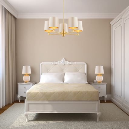 Argon 8535 - Stolní lampa HAMILTON 1xE27/15W/230V 54 cm krémová/béžová