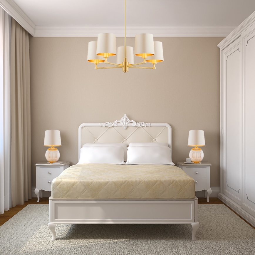 Argon 8535 - Stolní lampa HAMILTON 1xE27/15W/230V 54 cm krémová/béžová
