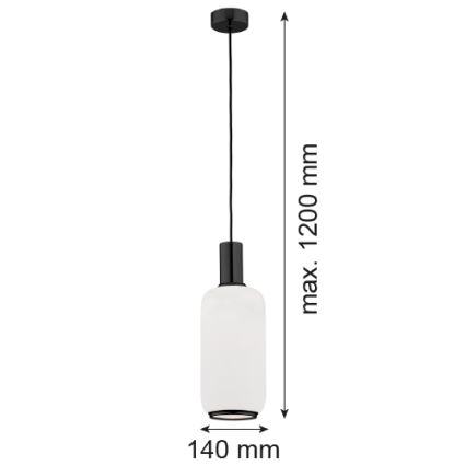 Argon 8563 - Lustr na lanku SAGUNTO PLUS 1xE27/15W/230V pr. 14 cm černá