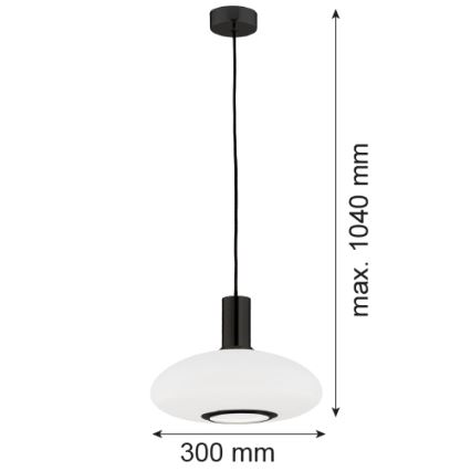 Argon 8565 - Lustr na lanku SAGUNTO PLUS 1xE27/15W/230V pr. 30 cm černá