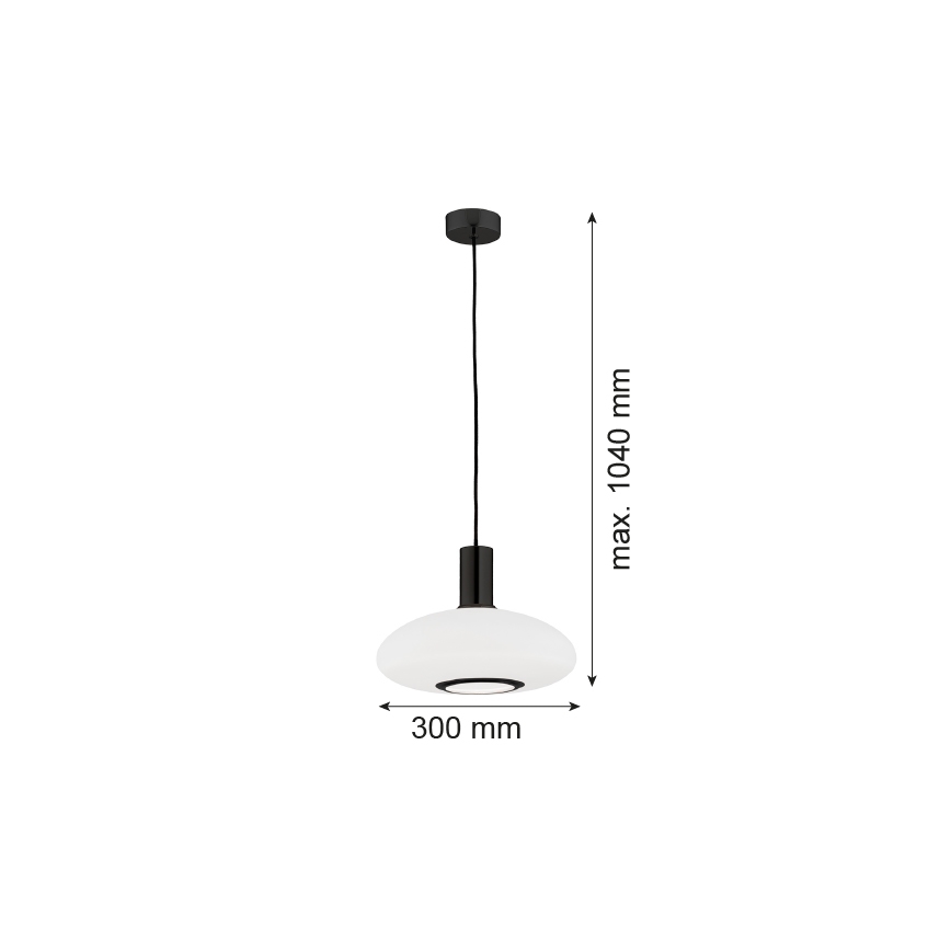Argon 8565 - Lustr na lanku SAGUNTO PLUS 1xE27/15W/230V pr. 30 cm černá