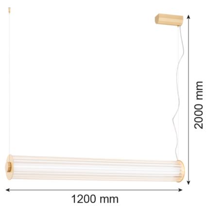 Argon 8624 - LED Lustr na lanku HAMPTON LED/90W/230V 3000K 120 cm mosaz