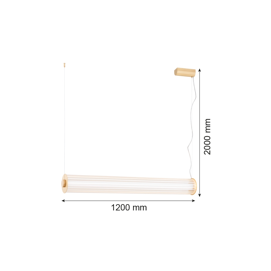 Argon 8624 - LED Lustr na lanku HAMPTON LED/90W/230V 3000K 120 cm mosaz